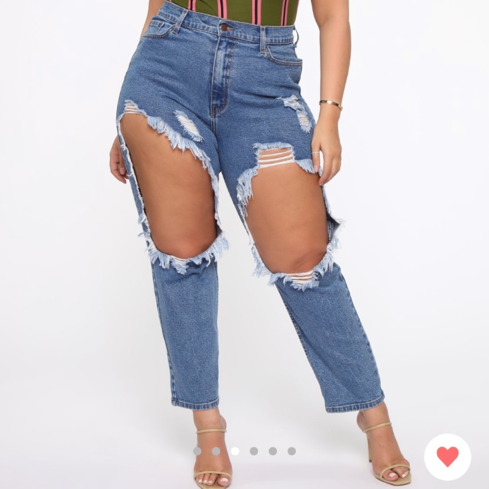 Plus Size Distressed Jeans